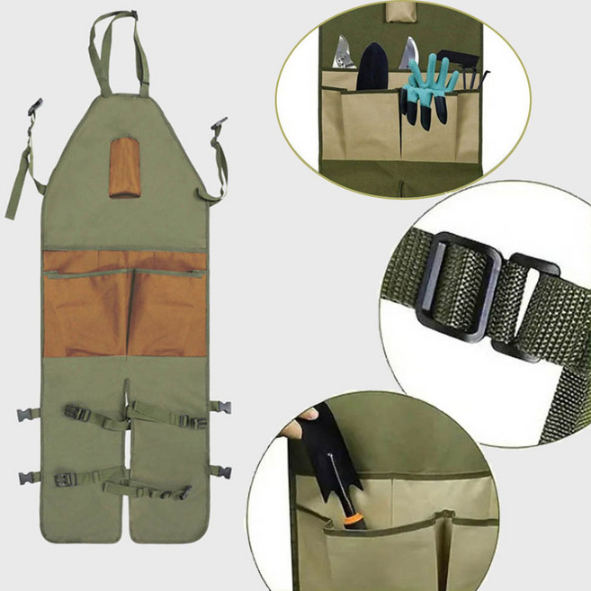 TORIMALL 예초 원예 전신보호 앞치마작업복 벌초 조경 작업바지 색상 택1, 카키그린