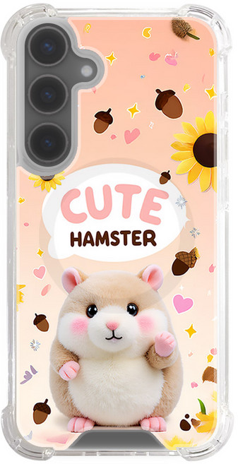 맥세이프 귀요미 동물 아이폰 갤럭시 코너 보호 젤리 케이스 햄스터