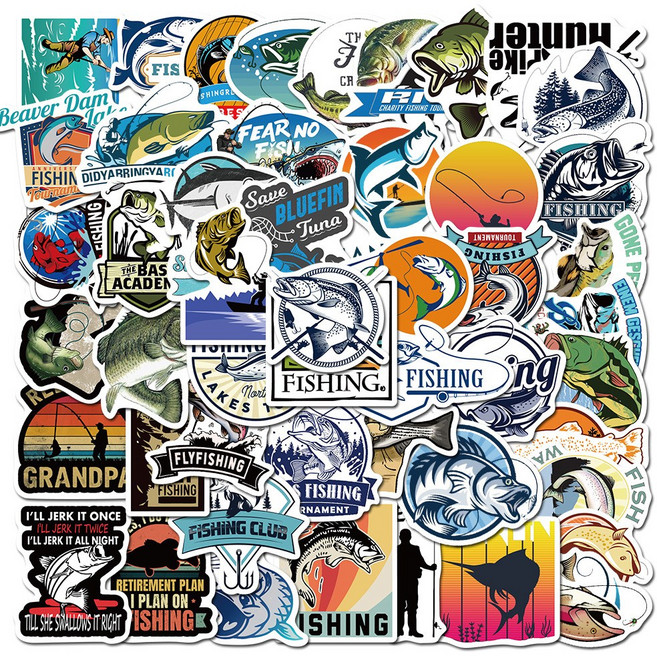 포트렘 캐리어스티커 노트북스티커 꾸미기, 1세트, 06_낚시