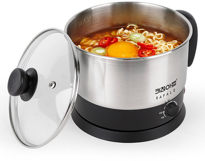 키친아트 라면포트 2인용 여행용 휴대용 전기 멀티 포트 라면 찌게 냄비, WMNP-A1000FT