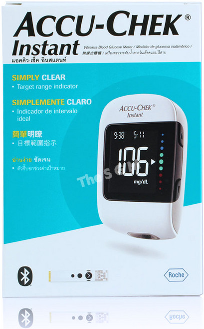 로슈 아큐첵 인스턴트(블루투스) 혈당계+채혈기+채혈침 10개+파우치, 상세 설명 참조, 1개