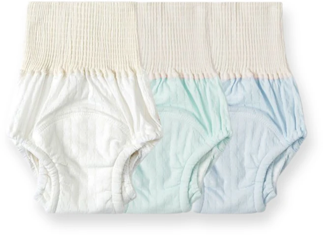 HO-OH 배앓이 방지 유아용 순면 배변 훈련팬티 3종 세트, 1세트, 화이트+민트+하늘 - 쿠팡