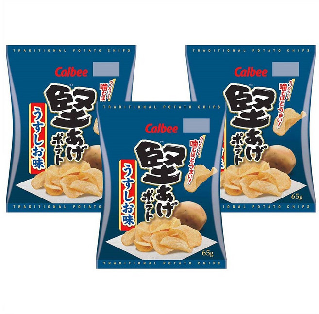 Calbee 가루비 카타아게 포테토 딱딱한 감자칩 우스시오 소금맛 65g x 9봉지