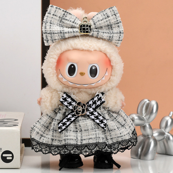 라라민즈 라부부옷 인형옷 세트 라부부꾸미기, 7. 화이트 치마 (머리핀+리본치마), 1개