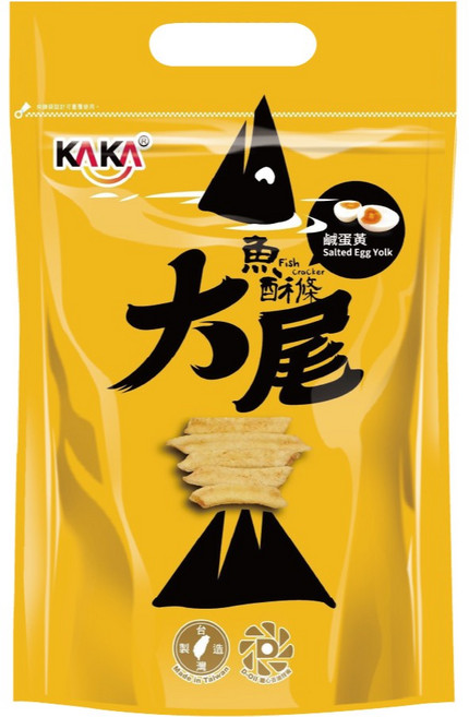 KAKA 大尾醬燒魚酥條, 1個, 醬燒魚酥條-鹹蛋黃四入組