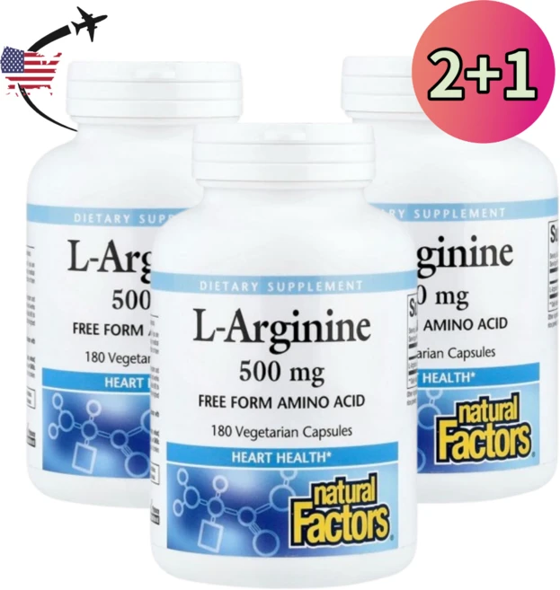내추럴팩터스 엘아르기닌 알지닌 500mg 베지캡슐 180정 2+1 (총3통) CHECKYOU - 쿠팡