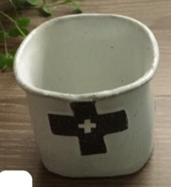 哈日媽咪的愛敗日記 YU＊ZU＊KI kakera 十字造型日式茶杯/豬口杯, 白, 1個