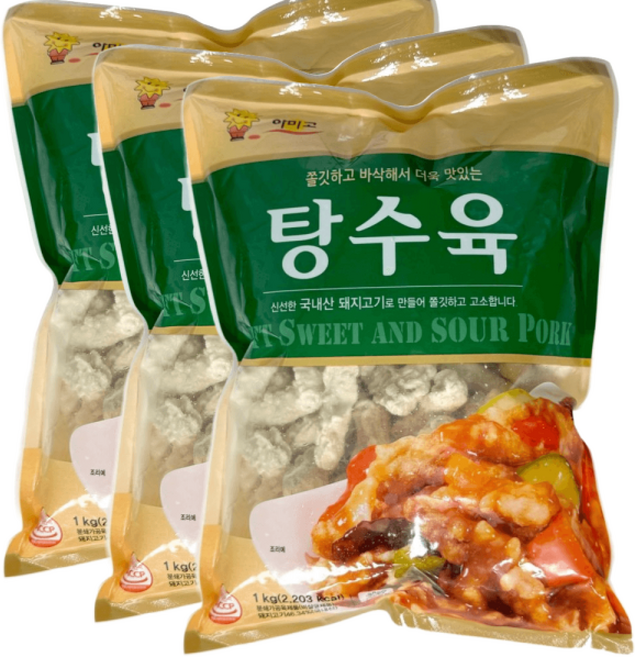 아미고 탕수육 냉동 탕수육, 1kg, 3개