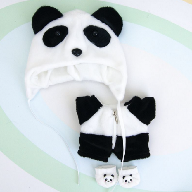 티니숲속 20cm인형옷 아이돌인형 동물 모자 케이프 세트, 판다우주복, 1개