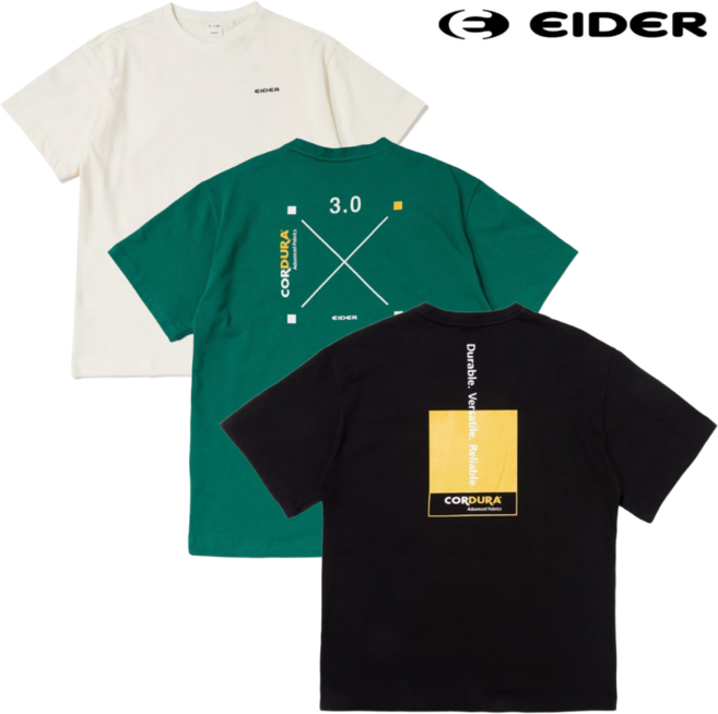 [매장발송] 아이더 남여공용 라운드 반팔티셔츠 코듀라 소재 경량 내구성 생활 방수 퀵 건조 기능성 반팔티 여름 일상 외출 야외활동 등산 산행 캠핑 골프 운동 피트니스 상의