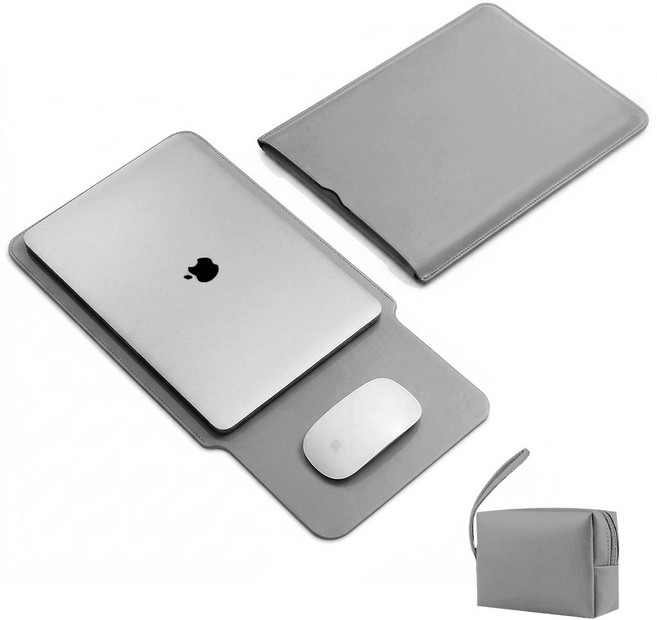 코지스 맥북 LG그램 삼성 노트북 파우치 15 16인치, 그레이, 1개
