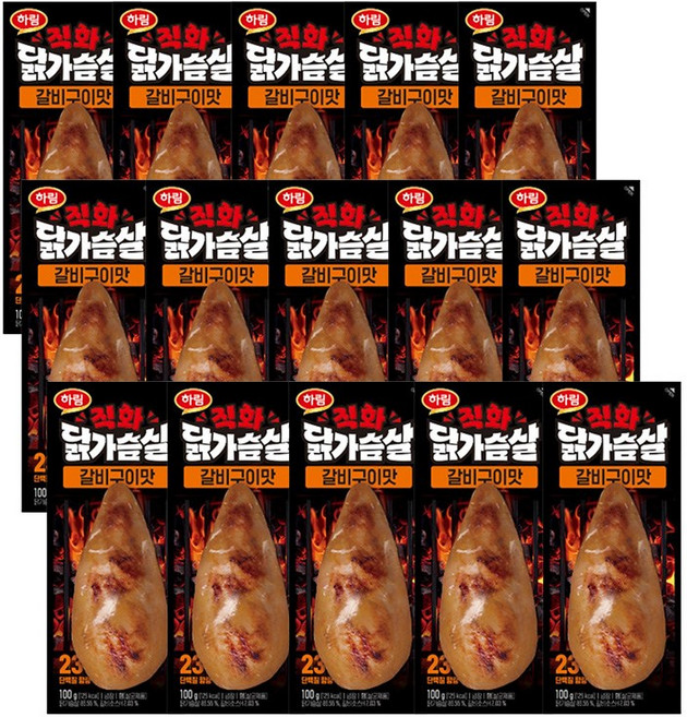 하림 직화 닭가슴살 갈비구이 100g 15개