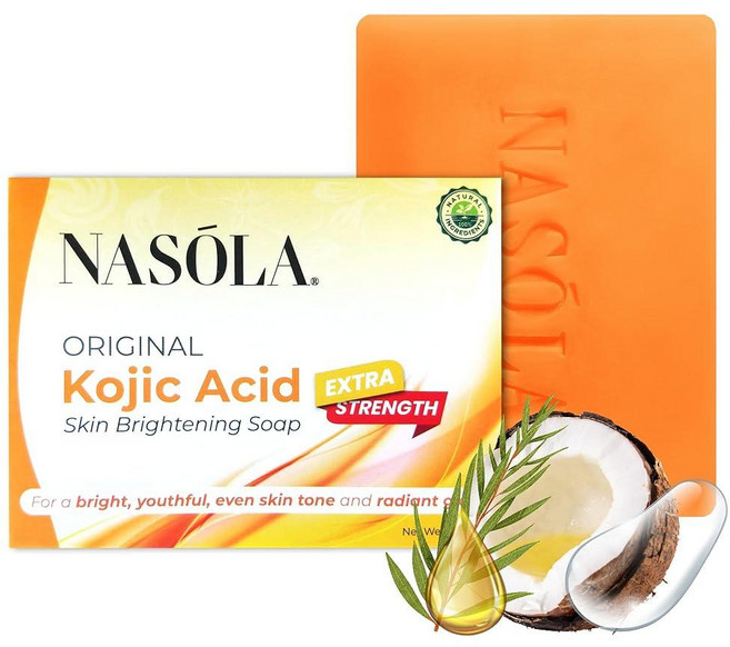 Nasola 코지산 비누 과다 색소 침착 트리트먼트 겨드랑이 피부 다크 스팟 화이트닝 바디 톤 페이스 및 탈색 213746, 1개