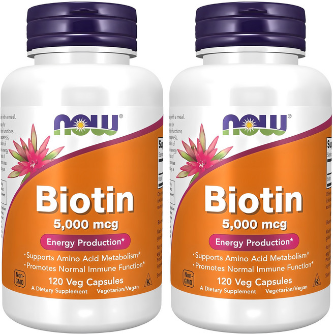 나우푸드 비오틴 5000mcg 베지 캡슐, 120정, 2개