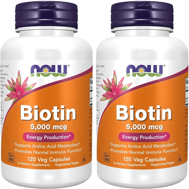 나우푸드 비오틴 5000mcg 베지 캡슐, 120정, 2개 - 쿠팡