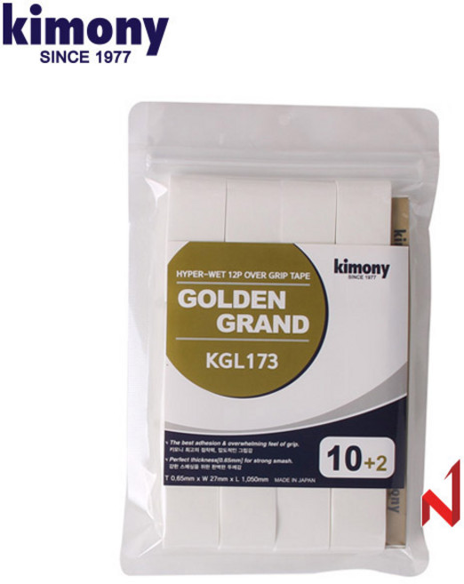 키모니 그립 골든 그랜드 하이퍼 웨트 오버그립 KGL173 10+2P 2색상, 블랙(BK), 1개