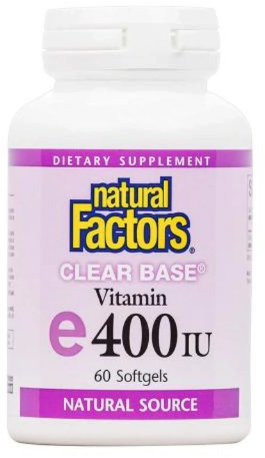 내추럴 팩터스 Clear Base 비타민E 400IU 60캡슐 (토코페롤), 1개, 60정 - 쿠팡