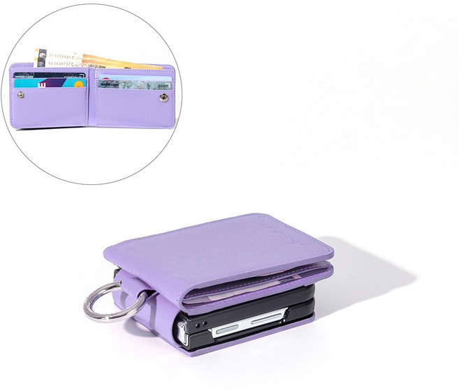 갤럭시 제트플립 지갑 케이스 천연가죽 비비지 DAVINCI BONATTI