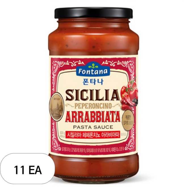 폰타나 시칠리아 페페론치노 아라비아따 파스타소스, 600g, 11개