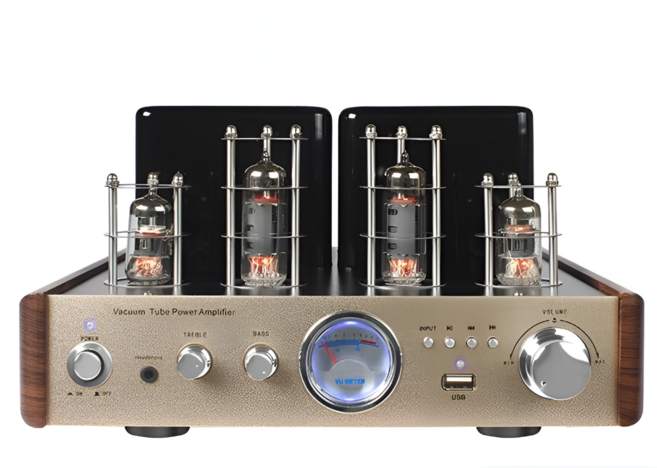 이스턴 AV-2030 진공관 앰프 60W 고출력 블루투스 5.0 하이파이 무손실 진공관 오디오, 샴페인 골드