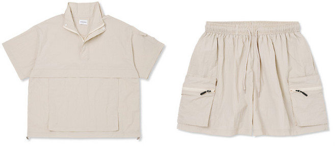 피핀 남녀공용 아노락 터틀넥 매쉬 카고 셋업 #CSOs-011-1