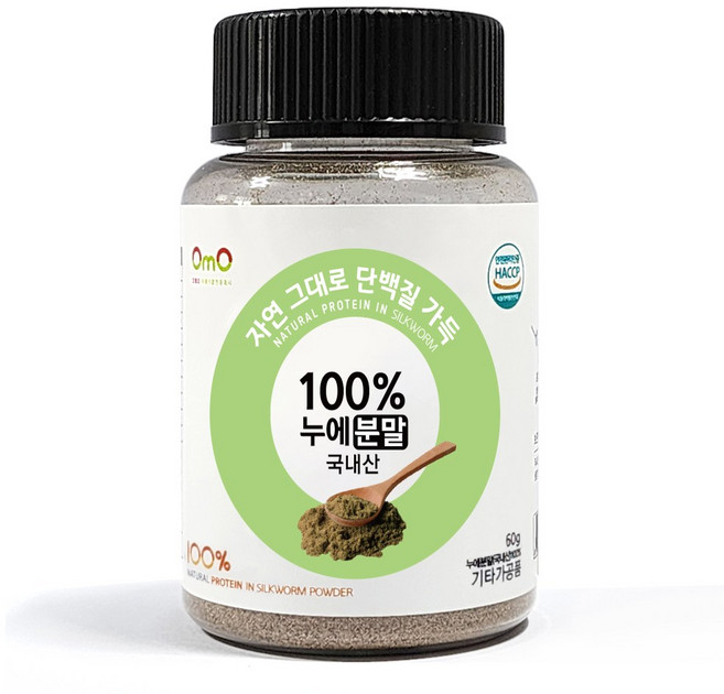 누에분말 HACCP 국내산 누에가루 오엠오, 1개, 60g