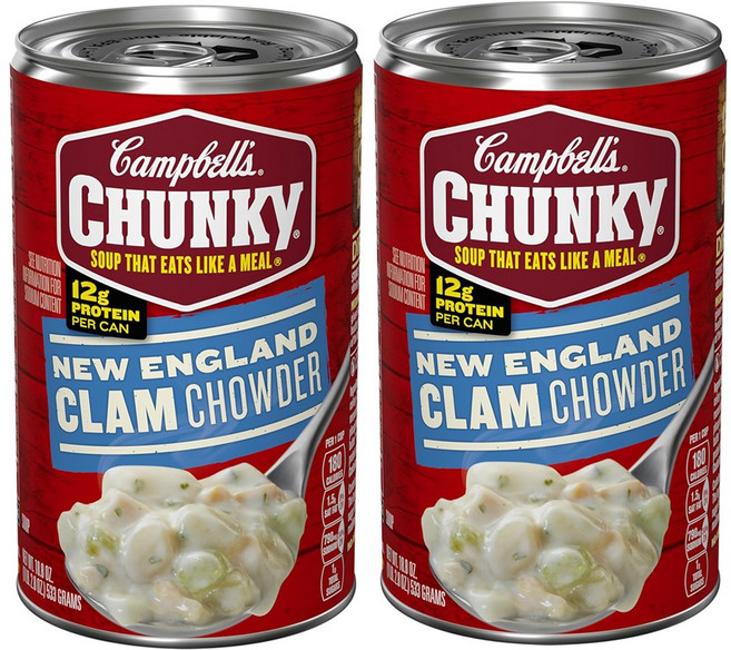 캠벨스 청키 뉴잉글랜드 크램 차우더, 533g, 2개