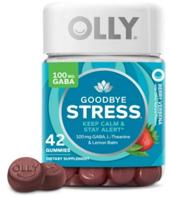 OLLY Goodbye 스트레스 가바 L-테아닌 레몬 밤 수면 구미 젤리 42개, 42정, 1개, 42정 - 쿠팡