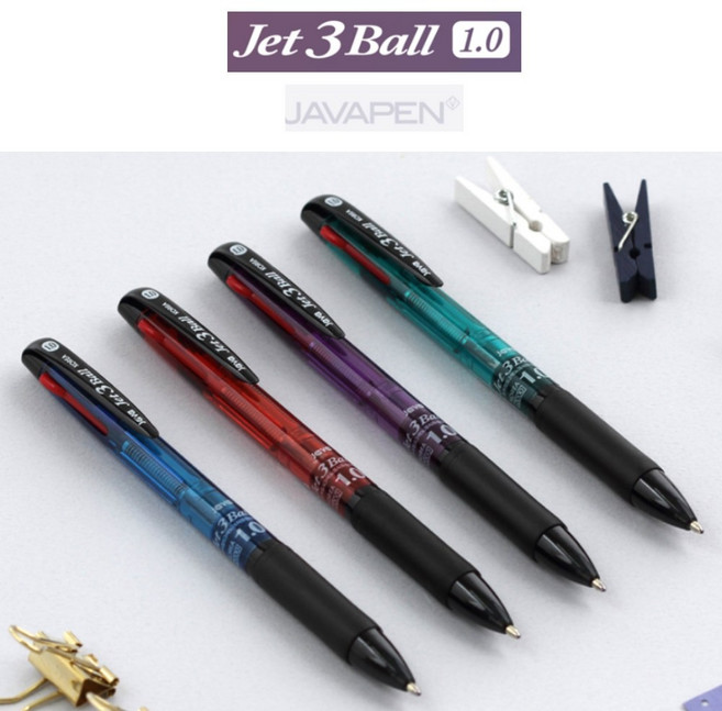 자바펜 자바 3색볼펜 삼색볼펜 산토플랜 라바 1mm 1.0 볼펜, 퍼플 1자루 1.0mm
