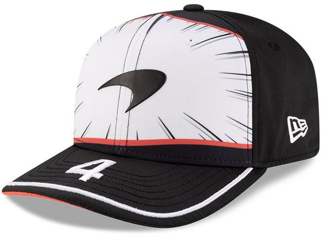 New Era McLaren F1 팀 공식 2025 9SEVENTY 스페셜 에디션 일본 스즈카 GP 란도 노리스 드라이버 야구 모자 화이트 블랙, New Era McLaren F1 팀, 공식 2025