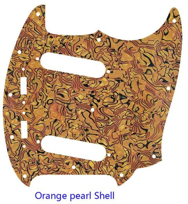 Fei Man - Pickguard 기타 부품 12 나사 펜더 아메리칸 머스탱스크래치 플레이트, [05] Orange pearl Shell, 1개