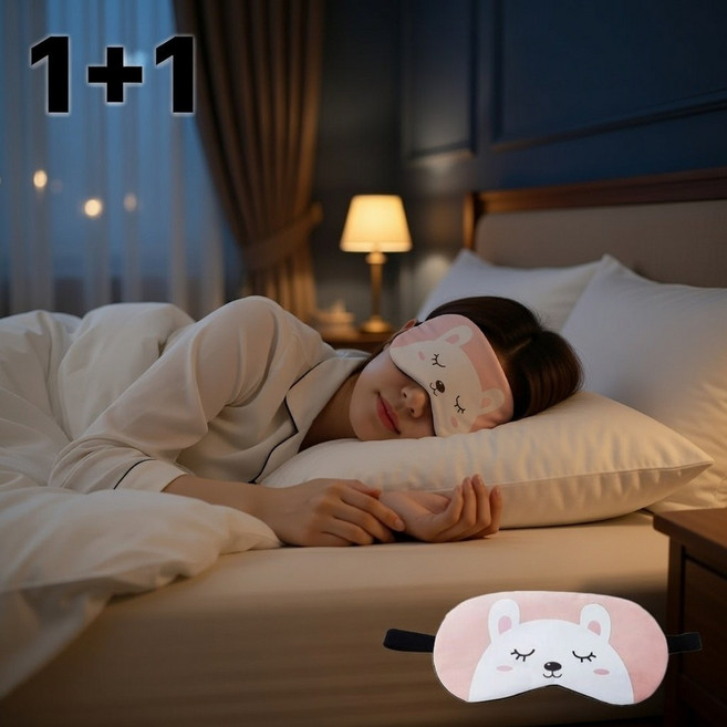 리딜 캐릭터 냉온 찜질 수면안대 숙면안대, 2개, 핑크토끼