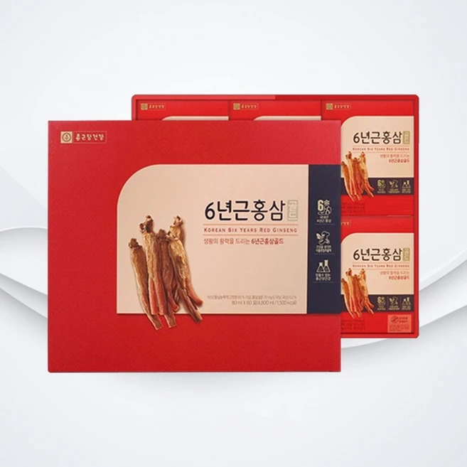 종근당건강 6년근 홍삼골드 80ml x 60포, 1정 - 쿠팡