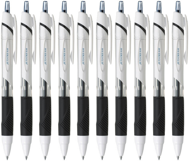 유니볼 제트스트림 유성볼펜 1갑10개입 0.5mm, 블랙
