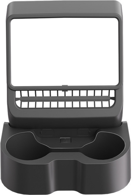 하루템 테슬라 호환 2열 뒷좌석 송풍구 컵홀더 차량용 수납함 디스플레이 풀커버 악세사리, 블랙, 1개