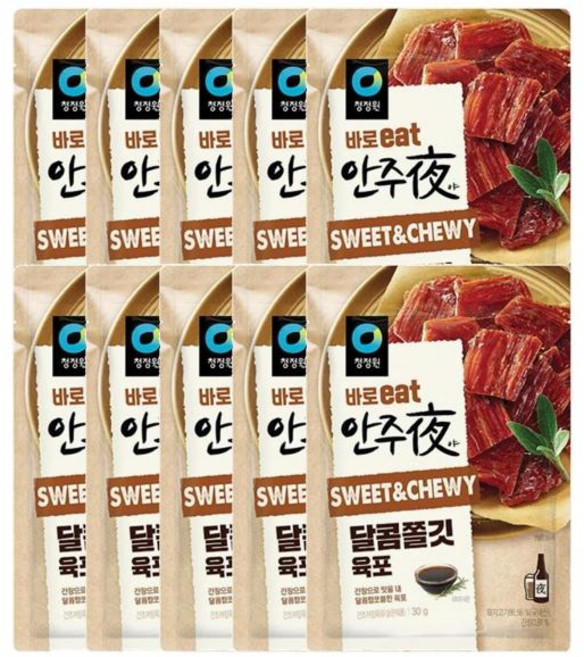 대상 안주야달콤쫄깃육포, 30g, 10개