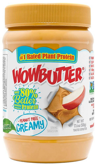 Wowbutter 천연 땅콩 프리 크리미 453.6g(1파운드) 병