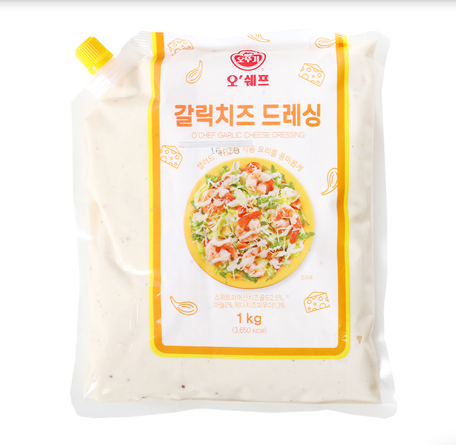 오뚜기 오쉐프 갈릭치즈드레싱, 1kg, 5개