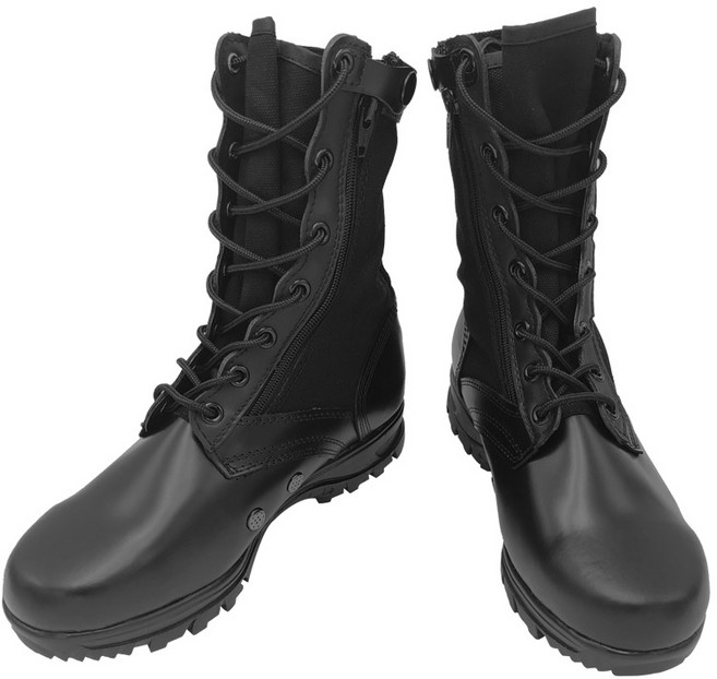 밀리언즈 테러화 검정색 긴목 지퍼 235~300mm 국산 수제 천연소가죽 전투화 워커 부츠 군화 신화