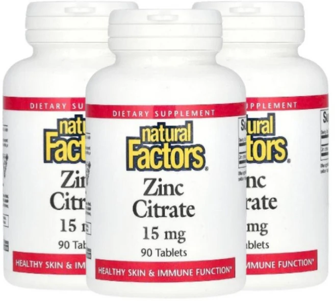 네추럴팩터스 시트르산 아연 징크 15mg 90정 3개 시트레이트 Zinc - 쿠팡