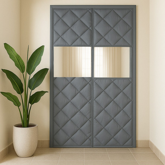 젠리빙 냉기차단 방열 방풍문 따뜻한 방한 단열 바람막이 자석 셀프커튼 Gray (타입 사이즈 선택), 윈도우 타입(150x220)