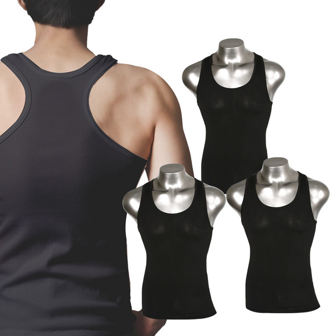 인따르시아 골지 스판 민소매 나시티 3종