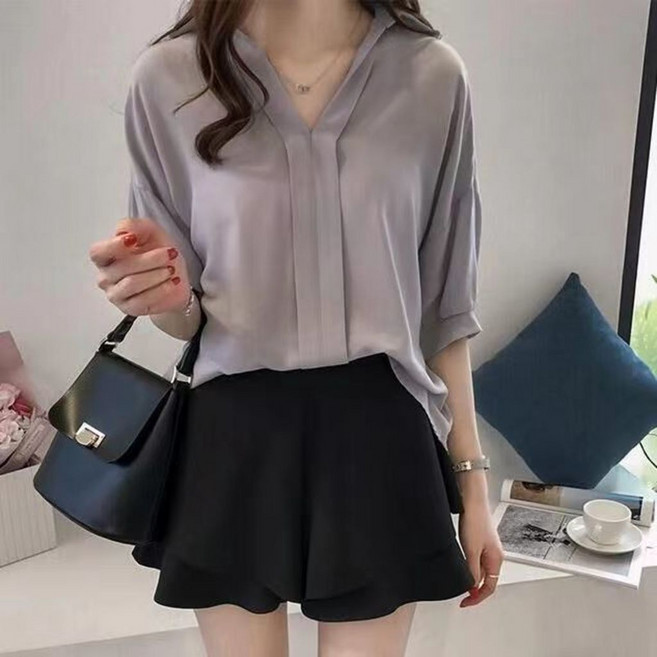 櫻桃大尺碼 上衣女 夏裝寬鬆短袖POLO衫