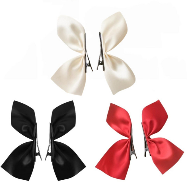 더쏠 옆머리 포인트미니 집게 리본핀