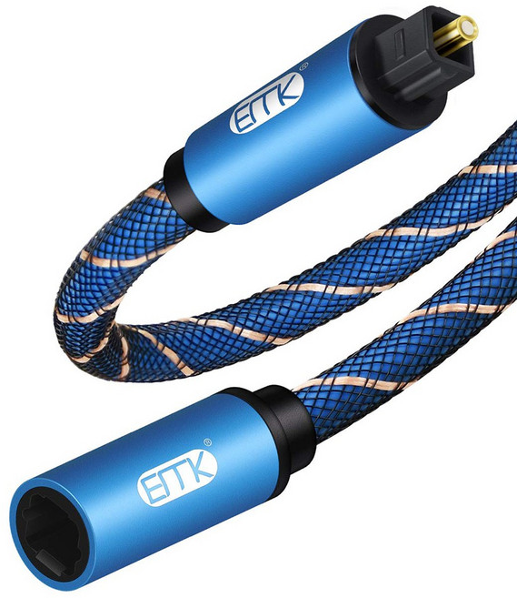 준케이블 오디오광 연장케이블 각대각 연장형 케이블 2M, 1개