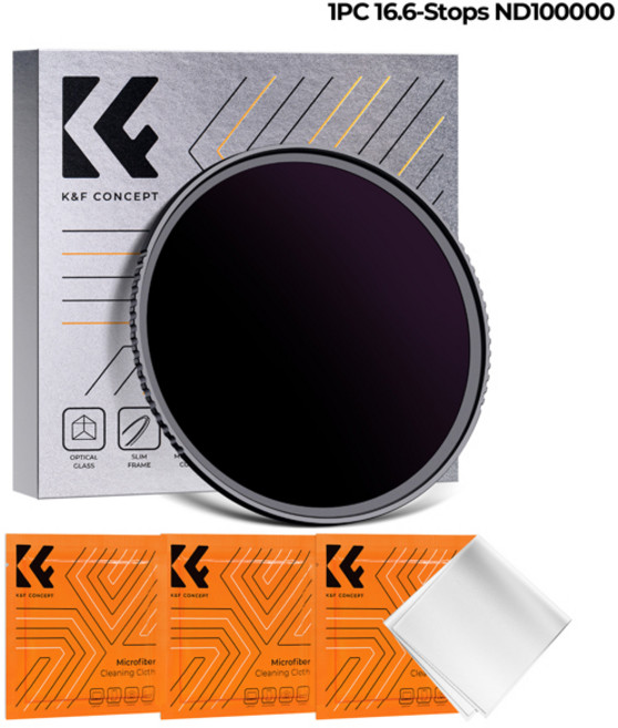 KF CONCEPT 솔라 필터 ND100000/ND1000000 16.6/20-스톱 솔리드 뉴트럴 덴시티 레이어 필터 나노-K 시리즈 49mm-95mm, [01] ND100000, [01] 62MM