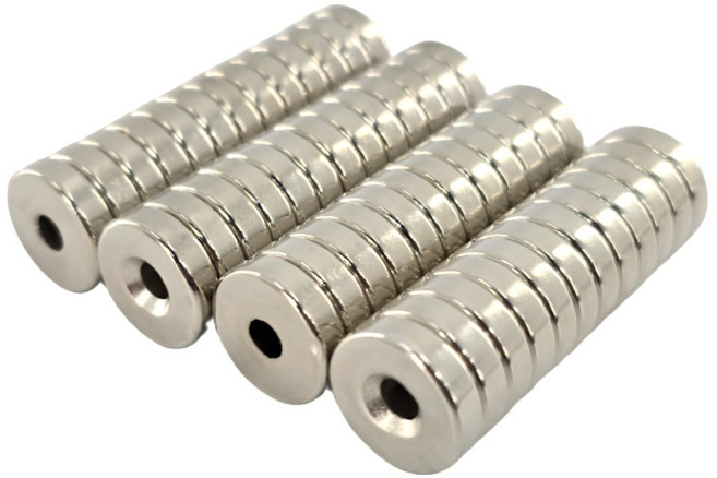 마니코 원형사라자석 지름 15mm x 두께 4mm (홈 6.5mm/내경 4.2mm) D15x4T 네오디움 원형자석, 20개