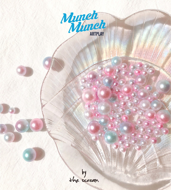 오로라 진주구슬 10g / 무구멍 3size 혼합 모형케이크 만들기 diy, 핑크 혼합, 1개