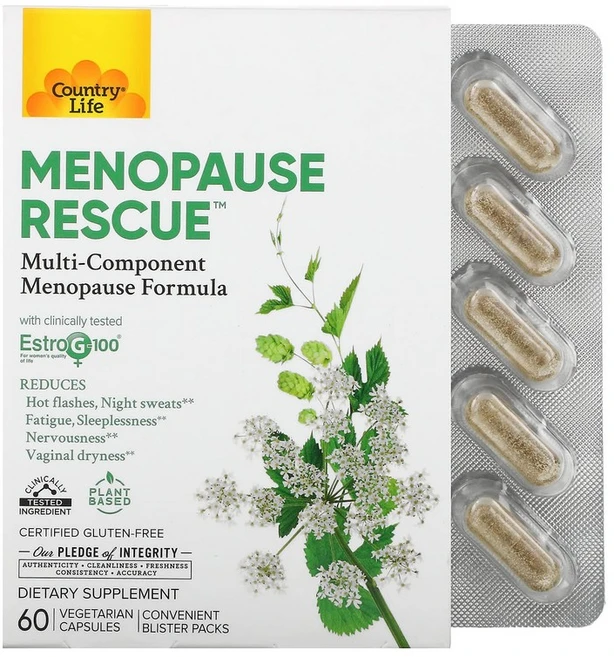 컨트리라이프 Menopause Rescue 베지 캡슐 60정, 1개 - 쿠팡