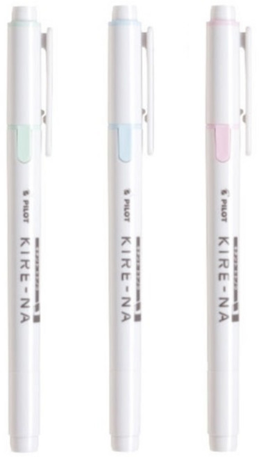 더주니 키레나 트윈 형광펜 베이직 페일 파스텔 컬러 3종 세트, 1개, 페일그린+페일블루+페일핑크